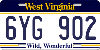 WV license plate 6YG902