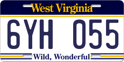 WV license plate 6YH055