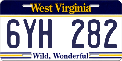 WV license plate 6YH282