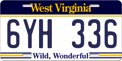 WV license plate 6YH336