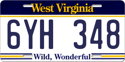 WV license plate 6YH348