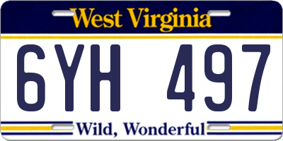 WV license plate 6YH497