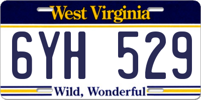 WV license plate 6YH529