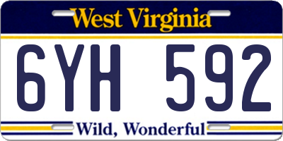 WV license plate 6YH592