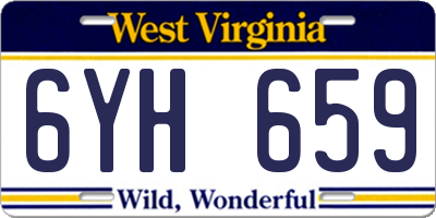 WV license plate 6YH659