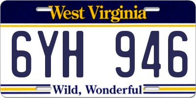 WV license plate 6YH946