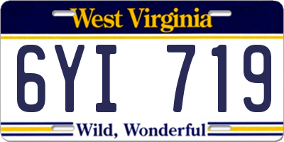 WV license plate 6YI719