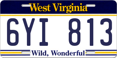 WV license plate 6YI813