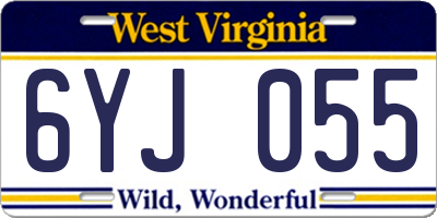 WV license plate 6YJ055