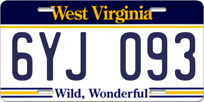 WV license plate 6YJ093