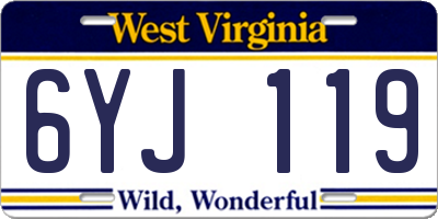 WV license plate 6YJ119
