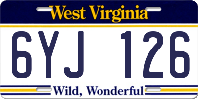 WV license plate 6YJ126