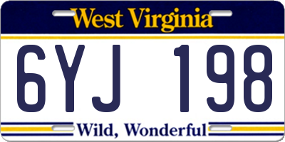 WV license plate 6YJ198