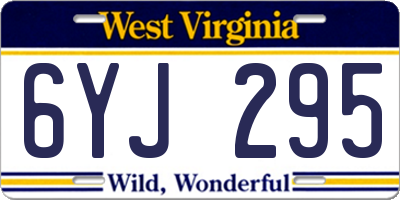 WV license plate 6YJ295