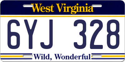 WV license plate 6YJ328