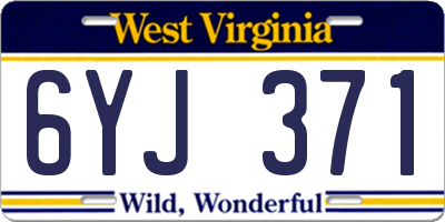 WV license plate 6YJ371