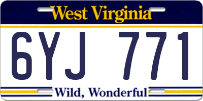 WV license plate 6YJ771