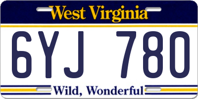 WV license plate 6YJ780