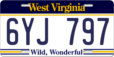 WV license plate 6YJ797