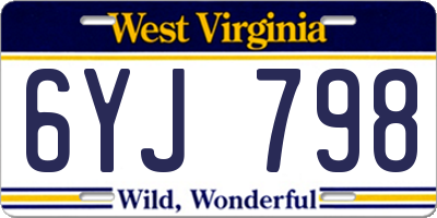 WV license plate 6YJ798
