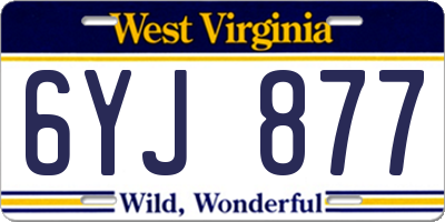 WV license plate 6YJ877