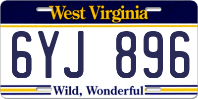 WV license plate 6YJ896