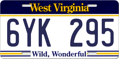 WV license plate 6YK295