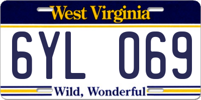 WV license plate 6YL069