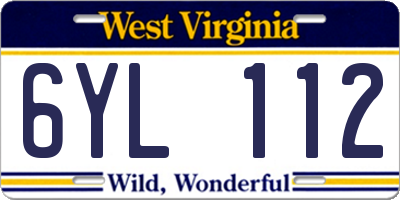 WV license plate 6YL112