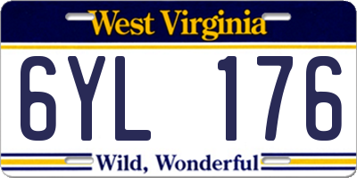 WV license plate 6YL176