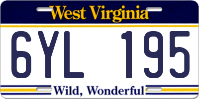 WV license plate 6YL195