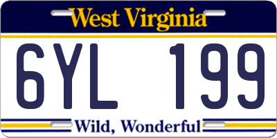 WV license plate 6YL199