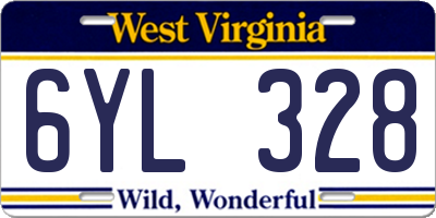 WV license plate 6YL328