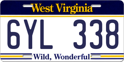WV license plate 6YL338