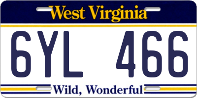 WV license plate 6YL466