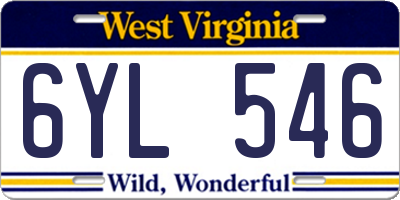 WV license plate 6YL546
