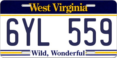 WV license plate 6YL559