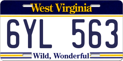 WV license plate 6YL563