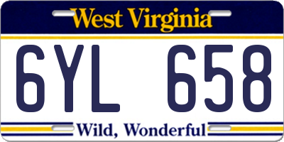 WV license plate 6YL658