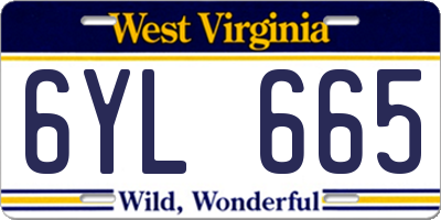 WV license plate 6YL665