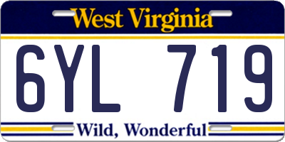 WV license plate 6YL719