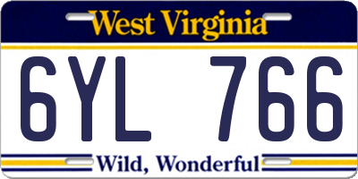 WV license plate 6YL766
