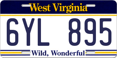 WV license plate 6YL895