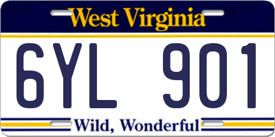 WV license plate 6YL901