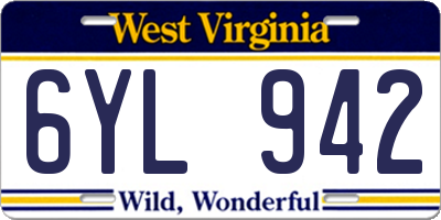 WV license plate 6YL942