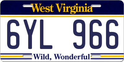 WV license plate 6YL966