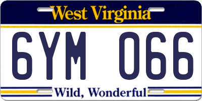 WV license plate 6YM066