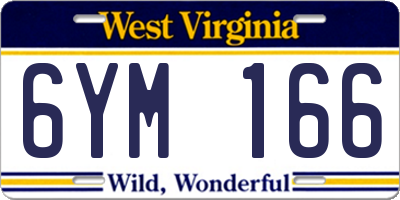 WV license plate 6YM166