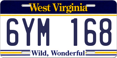 WV license plate 6YM168