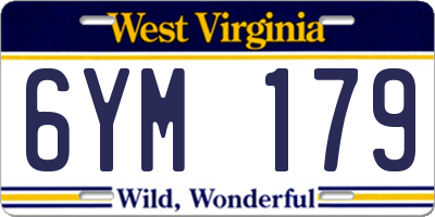 WV license plate 6YM179